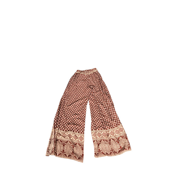 Windsor red and cream patterned open front flowy pants, size small - Picture 2 of 6